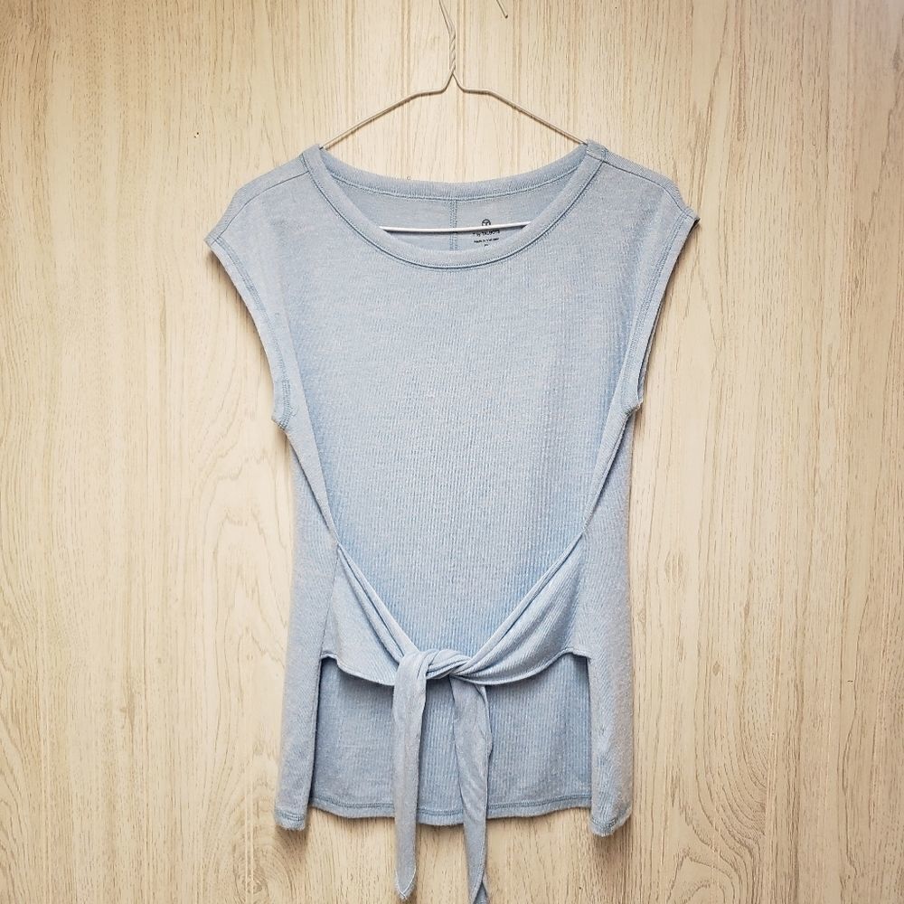 Talbots Baby Blue Tie Front Super Soft Top